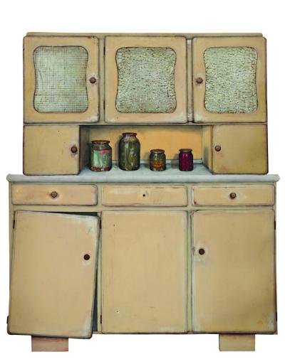 Karolina Komorowska, Kredens w skali 1:1, 2007, akryl, płyta mdf, 148 x 171 cm Karolina Komorowska, Kredens w skali 1:1, 2007, akryl, płyta mdf, 148 x 171 cm