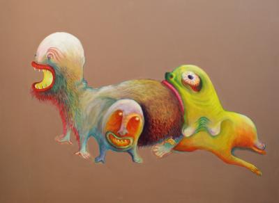 Florentyna Nastaj, Ciumasek, 2008, akryl, klej, 110x150 cm Florentyna Nastaj, Ciumasek, 2008, akryl, klej, 110x150 cm