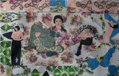 Paulina Poczęta, Cera ta, 2008, akryl, płótno, kolaż, 98 x 140 cm Paulina Poczęta, Cera ta, 2008, akryl, płótno, kolaż, 98 x 140 cm