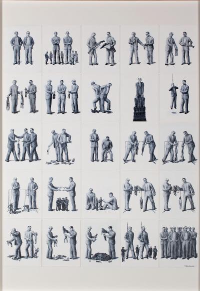 Kamila Woźniakowska, Katechizm rewolucjonisty, 2009, akryl, papier, 125 x 100 cm