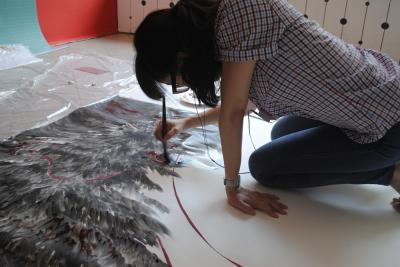 Mari Ota przy pracy, sierpień 2013 Mari Ota przy pracy, sierpień 2013