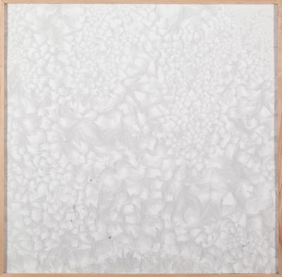 Piotr C. Kowalski, Joanna Janiak, Obraz mroźny  -17 st. C, 2011, akryl, płyta metalowa, 100 x 100 cm