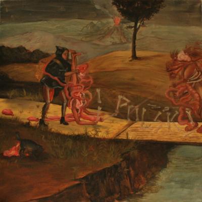 Jarosław Goś, Ofiara boska, 2011, olej, płótno, 60 x 60 cm Jarosław Goś, Ofiara boska, 2011, olej, płótno, 60 x 60 cm