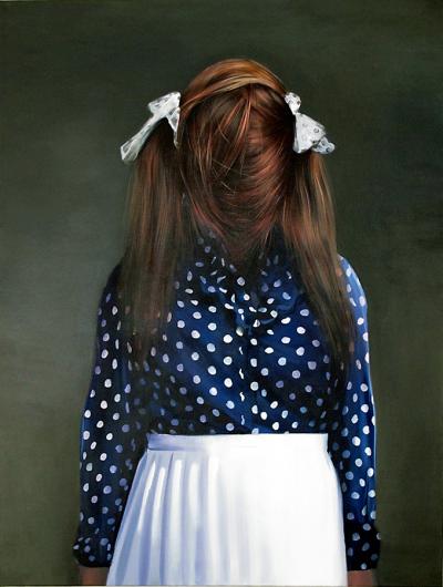 Ewa Juszkiewicz, Grzeczna uczennica, 2010, akryl, olej, płótno, 130 x 98 cm Ewa Juszkiewicz, Grzeczna uczennica, 2010, akryl, olej, płótno, 130 x 98 cm