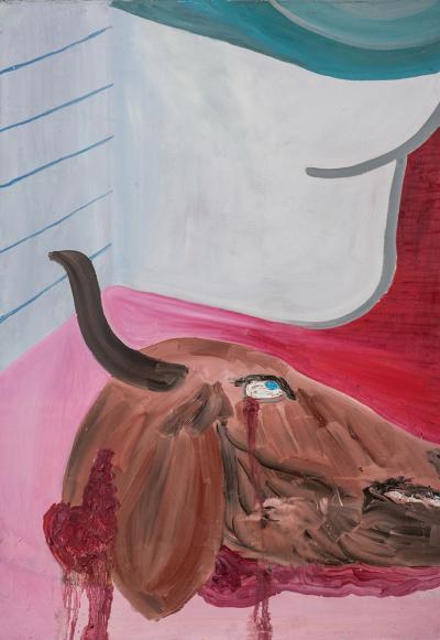 Martyna Czech, WC, 2013, olej na pł&oacute;tnie, 100 x 80 cm