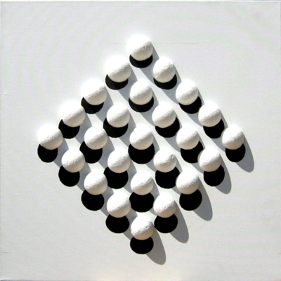 Tadeusz Moskała, 6D, 2010, akryl, styropian, pł&oacute;tno, 60 x 60 cm