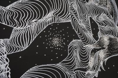 Awer, fragment muralu na ścianie sali wystawowej Awer, fragment muralu na ścianie sali wystawowej